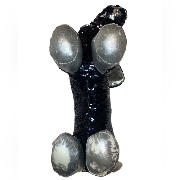 Dan Dee Dachshund Sequin Flip Plush Black & Silver Weiner Dog Stuffed Animal - Picture 6 of 16